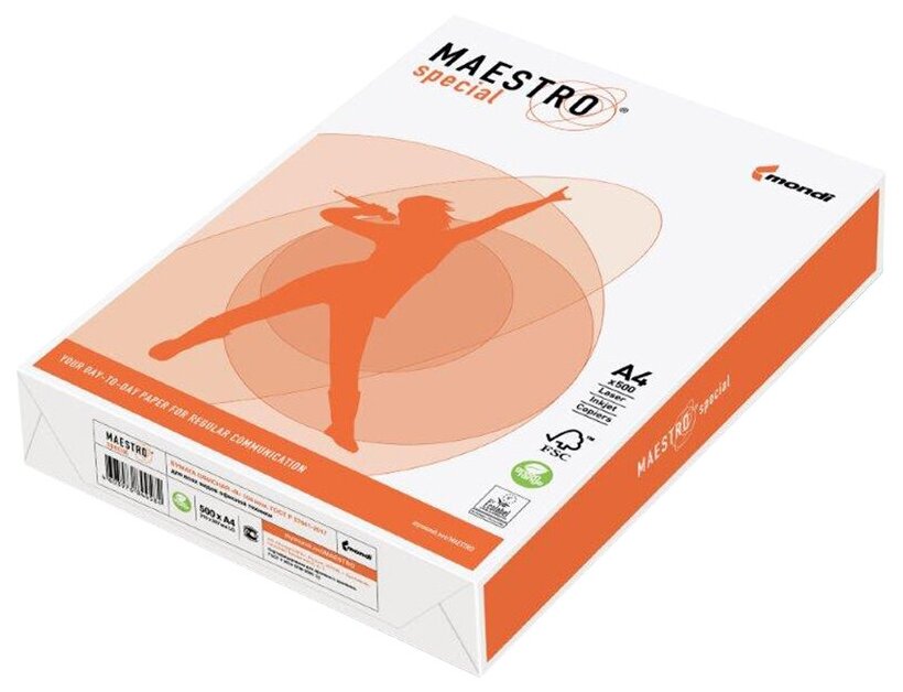 Бумага офисная А4 MONDI MAESTRO SPECIAL (80 г/м2, 500 л, марка В)