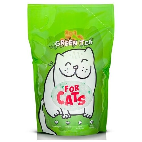 For Cats наполнитель силикагелевый для туалета кошек с ароматом зеленого чая (8 л)