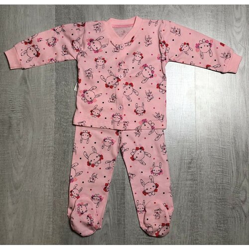 Комплект одежды  TRILLION baby детский, ползунки и кофта, повседневный стиль, размер 80-86, розовый