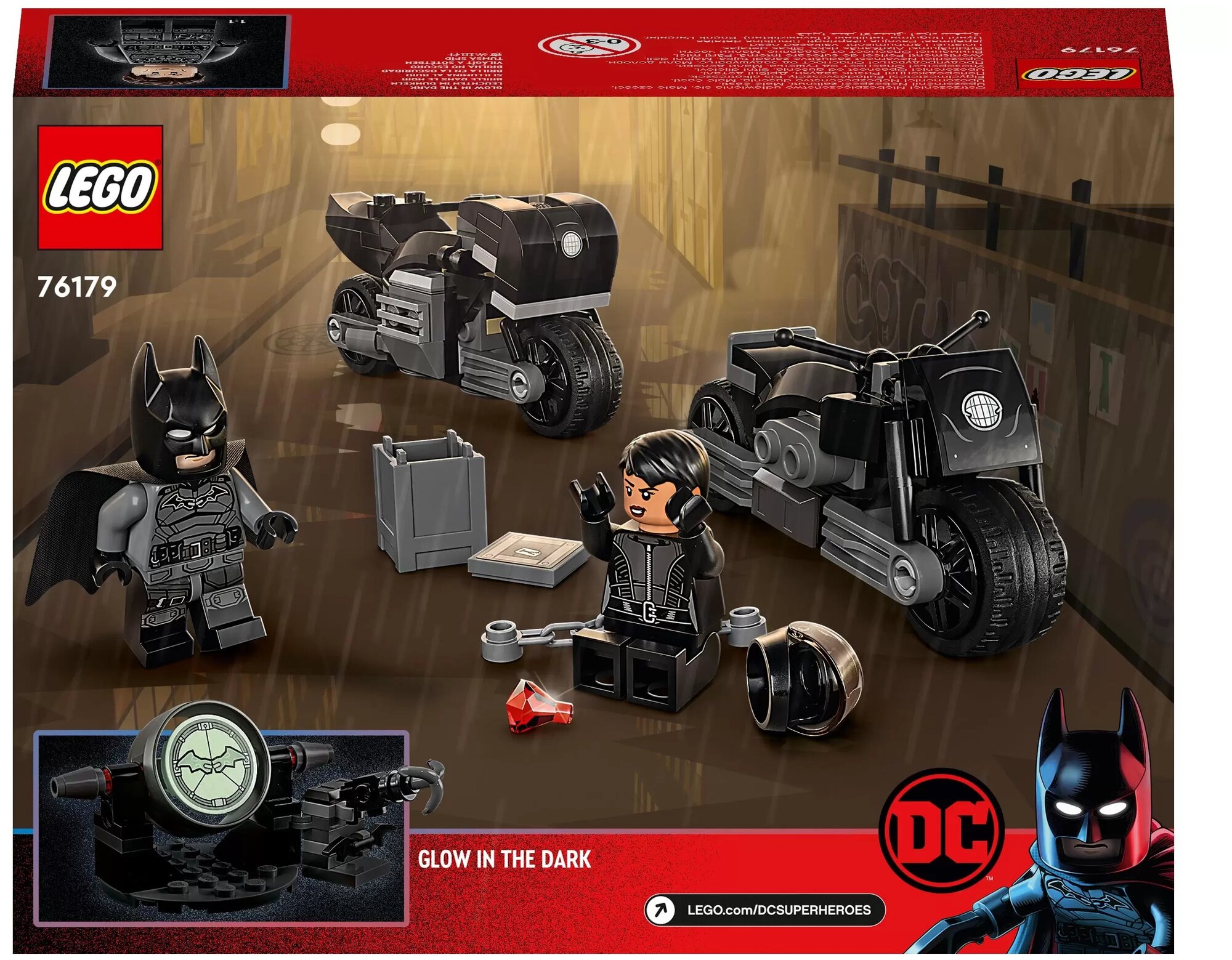 Конструктор LEGO Super Heroes "Бэтмен и Селина Кайл: погоня на мотоцикле" 76179 - фото №2