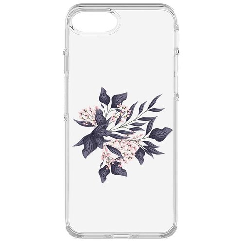 Чехол-накладка Krutoff Clear Case Женский день - Розовые бутоны для iPhone 6/6s/7/8/SE чехол накладка krutoff soft case постер для iphone 6 6s черный