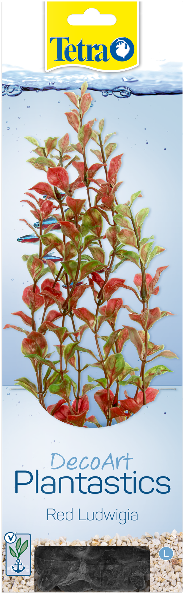 Растение Tetra DecoArt Plantastics Red Ludvigia (L) 30 см, с утяжелителем