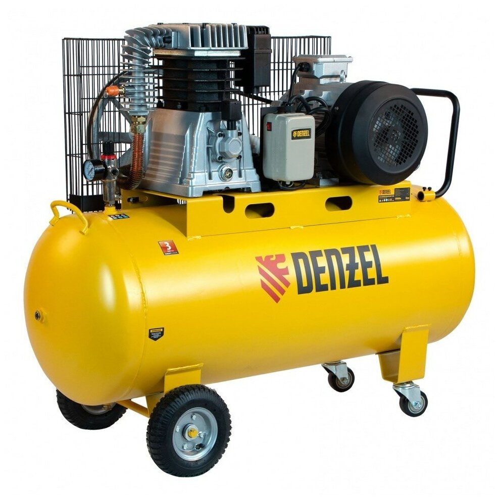 DENZEL Компрессор воздушный, ременный привод BCI5500-T/200, 5.5 кВт, 200 литров, 850 л/мин Denzel