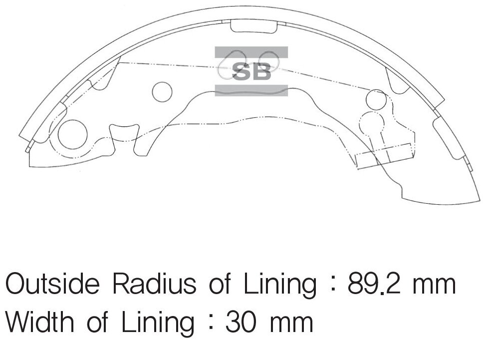 Барабанные тормозные колодки задние SANGSIN BRAKE SA047 (4 шт.)