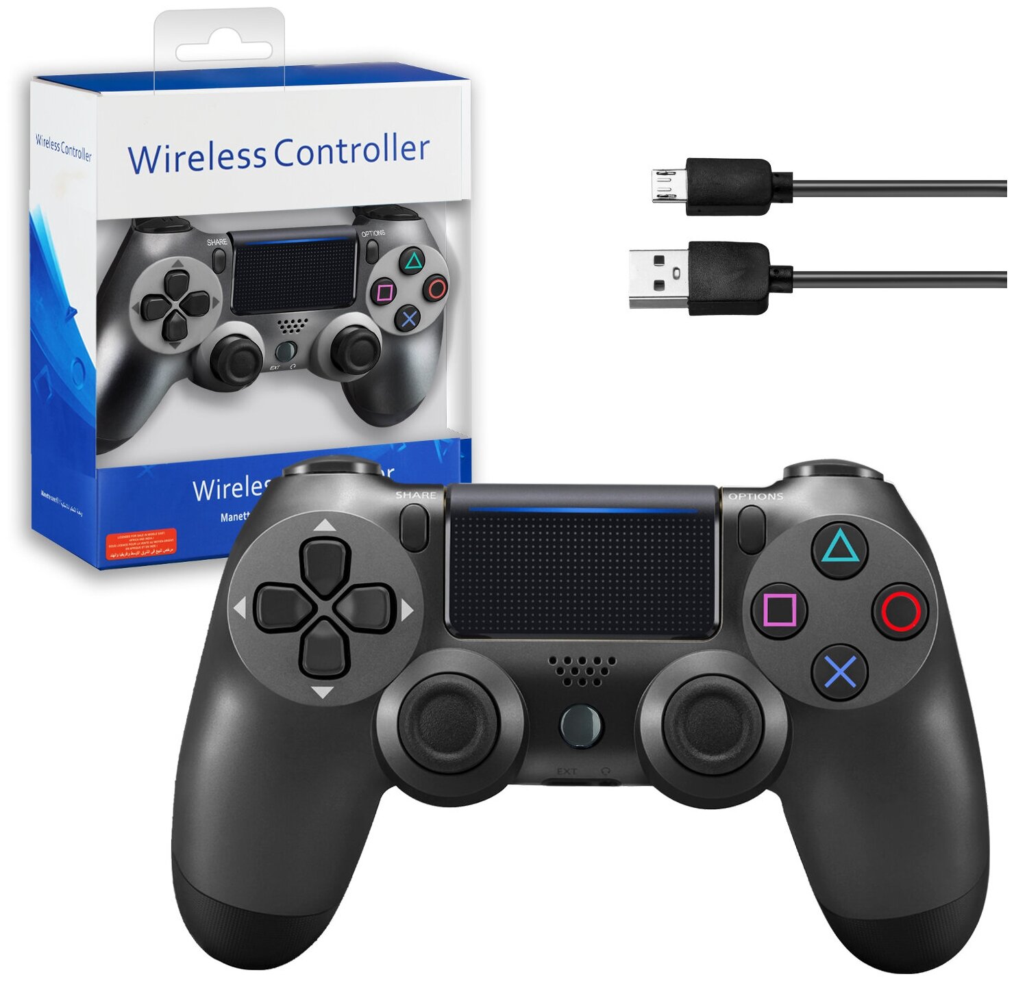 Джойстик для PlayStation Геймпад PS4 DualShock беспроводной AA (серый)
