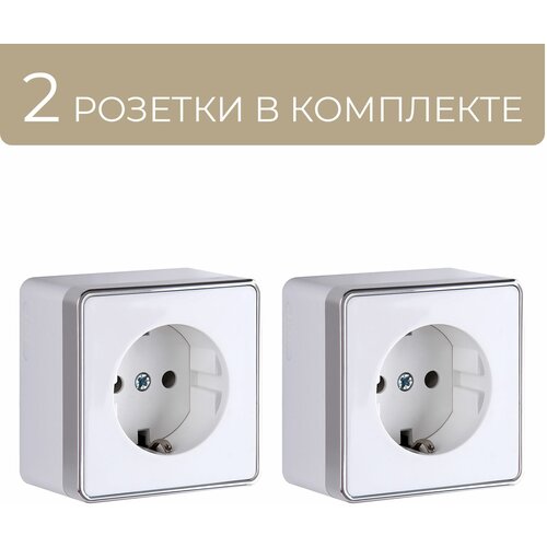 Розетка с заземлением Werkel Gallant W5071001 белый 2шт IP20