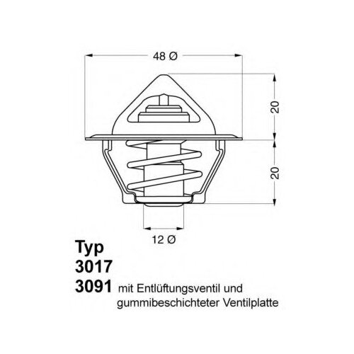 Термостат [87с] Wahler арт. 3017.87D50