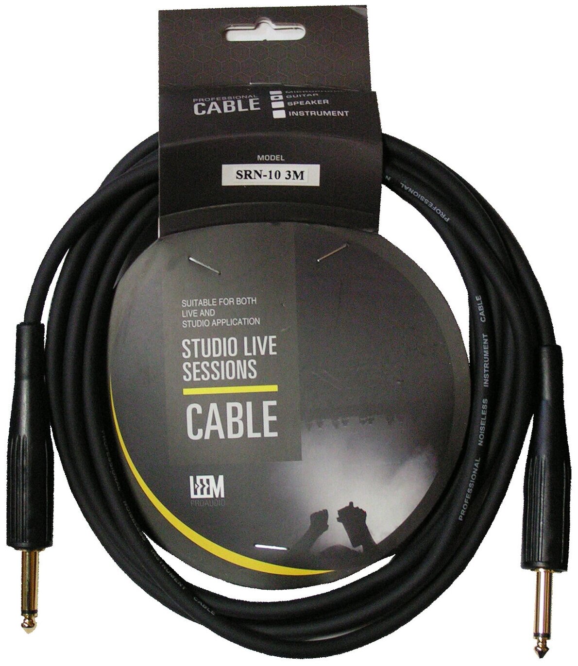 Кабель гитарный Leem SRN-10 (3 метра) бесшумный. Серия Noiseless Cable.