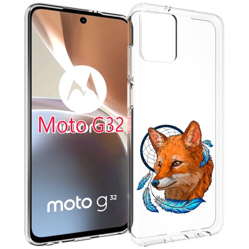 Чехол MyPads лиса и ловец снов для Motorola Moto G32 задняя-панель-накладка-бампер