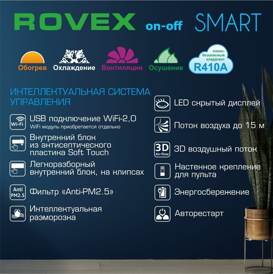Сплит-система ROVEX RS-12PXS2 Smart - фотография № 2