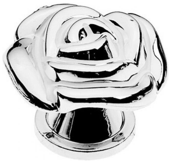 Ручка кнопка CAPPIO Rose 01 белая с серебряным