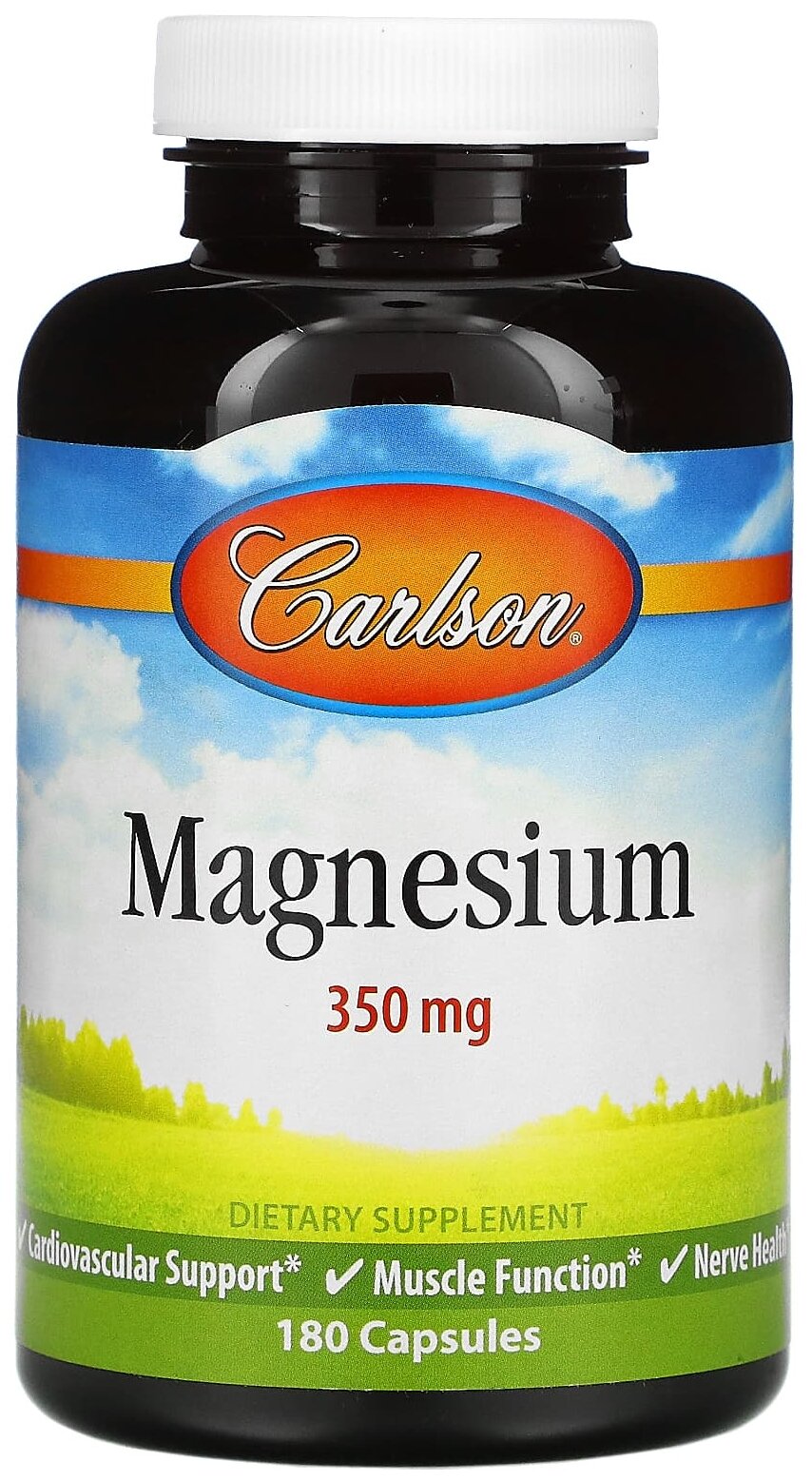 Капсулы Carlson Labs Magnesium, 240 г, 350 мг, 180 шт.