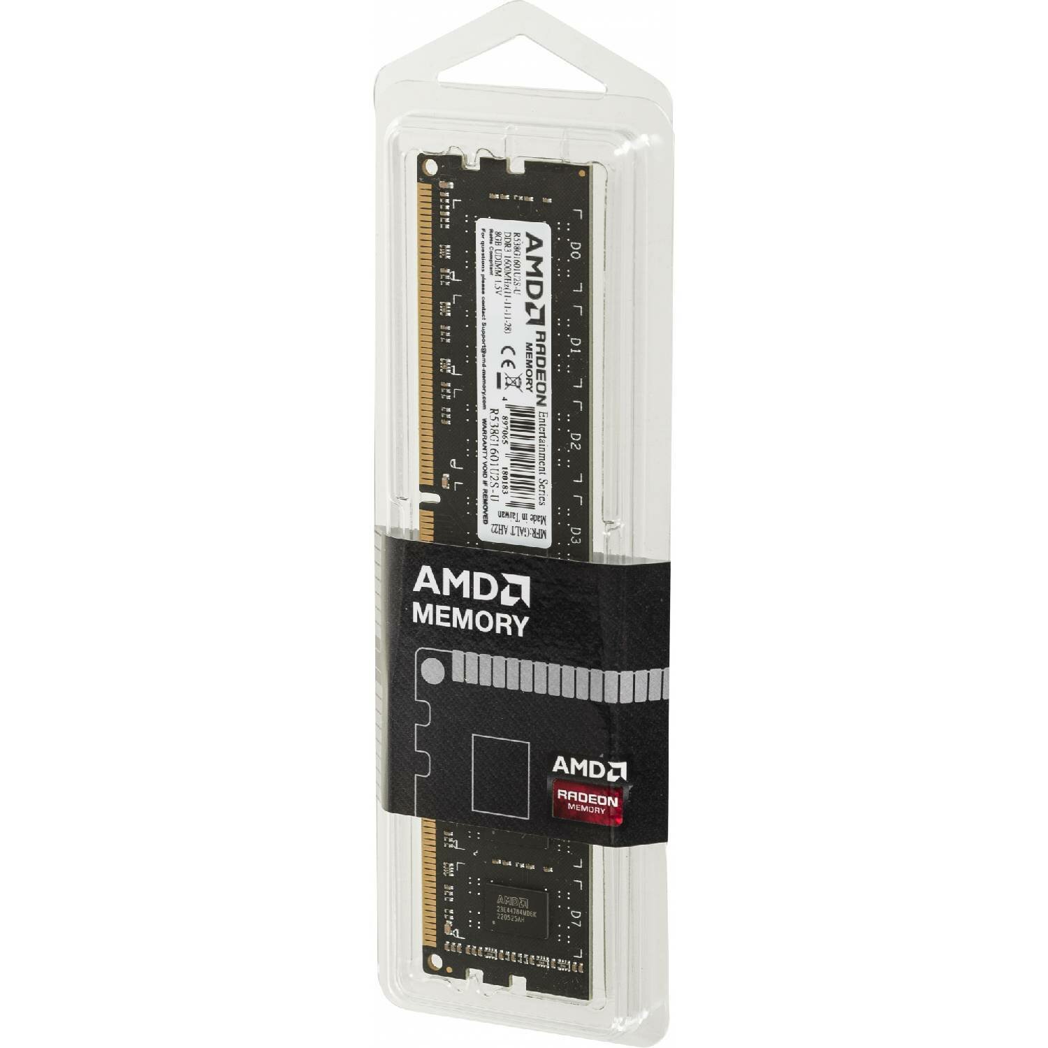 Модуль памяти DDR3 8GB AMD 1600MHz, PC3-12800, CL11, 1.5V, Non-ECC, Retail - фото №8