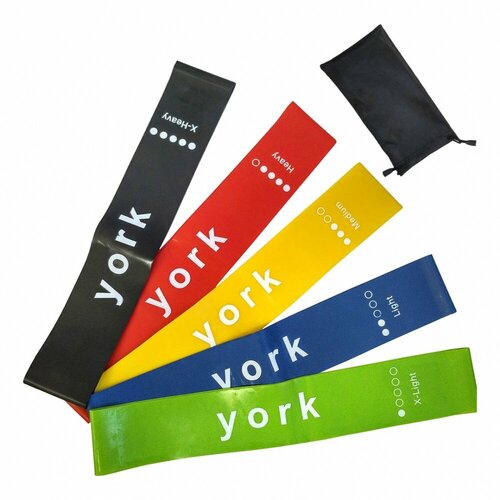 фото Набор эспандеров резиновая петля для фитнеса york c33511, 1 набор, набор разных цветов