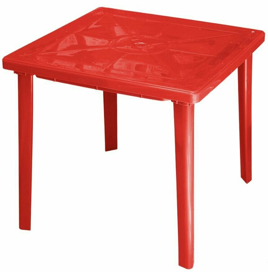 фото Стол пластиковый красный 80x80x71 см