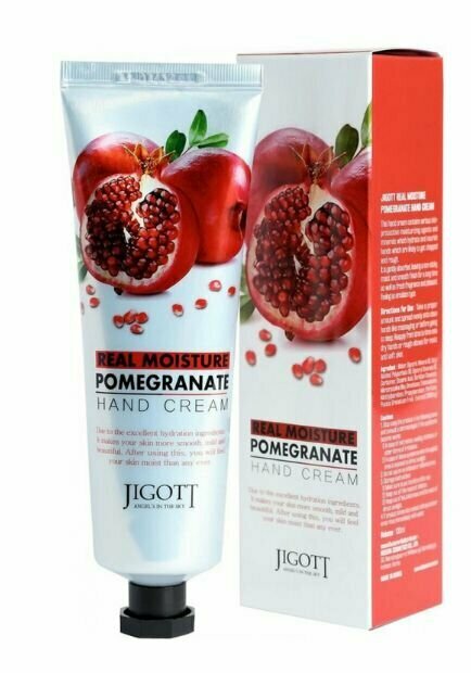 Jigott Крем для рук Real Moisture Pomegranate Hand Cream, с экстрактом граната, 100 мл