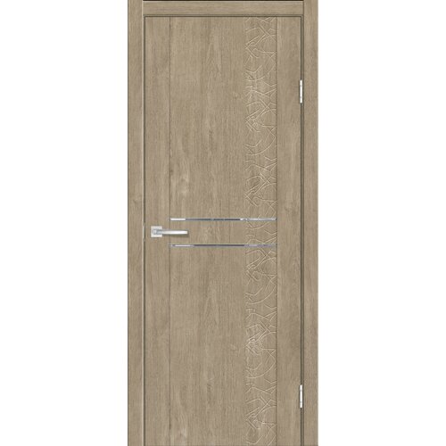 Межкомнатная дверь Абстракция 1 дуб скальный светлый 600мм, комплект