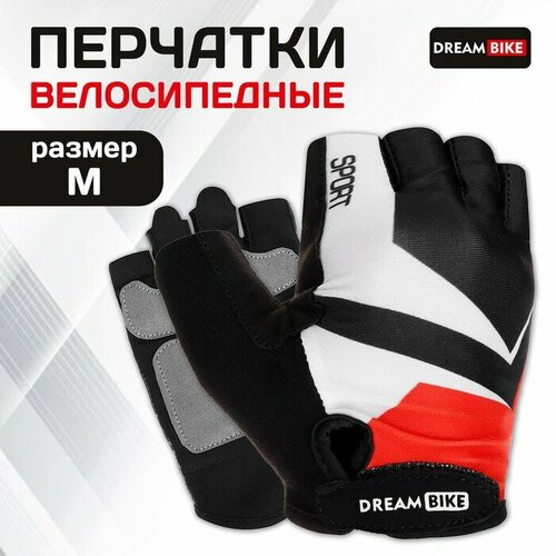 фото Перчатки dream bike, размер m/47, черный, красный