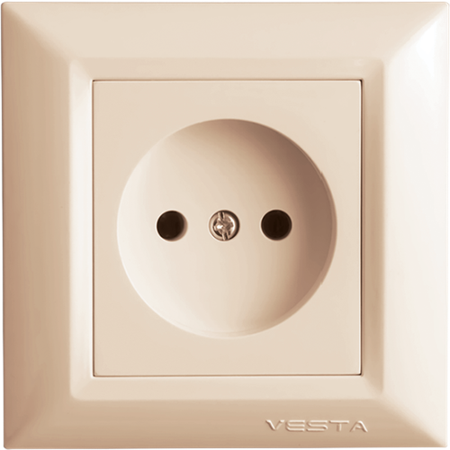 Розетка Vesta-Electric Roma кремовый одинарная без заземления