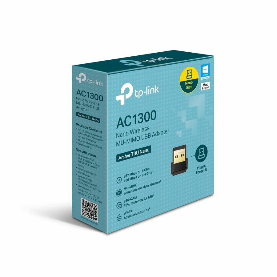 Wi-Fi адаптер TP-LINK ARCHER T3U NANO USB 2.0