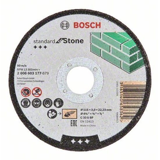 фото Круг отрезной BOSCH Standard по камню 115 х 3мм, прямой
