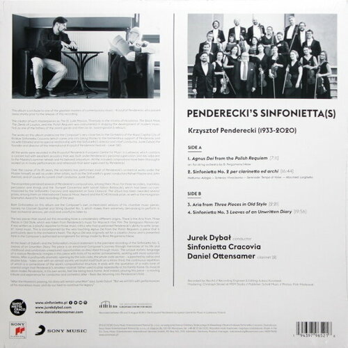 виниловая пластинка bohuslav martin sinfonietta giocosa in Sinfonietta Cracovia Виниловая пластинка Sinfonietta Cracovia Penderecki's Sinfonietta (S)