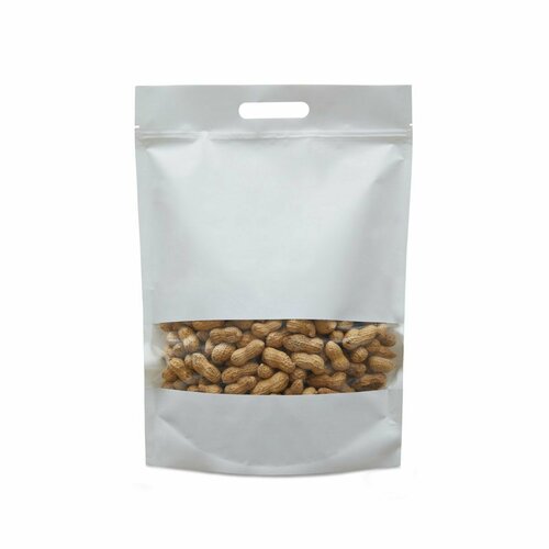 Пакет дой пак с замком зип лок 300*395 мм с окном 75 мм 130 мкм белый 50 шт