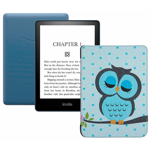 Электронная книга Amazon Kindle PaperWhite 2021 16Gb Ad-Supported Denim с обложкой ReaderONE PaperWhite 2021 Owl