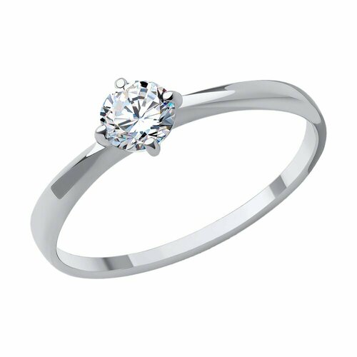 фото Кольцо diamant, белое золото, 585 проба, фианит, размер 17