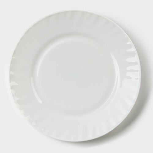 Тарелка десертная «Регал», d=20 см, стеклокерамика, цвет белый