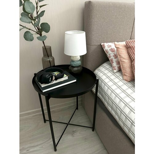 Журнальный столик круглый черный