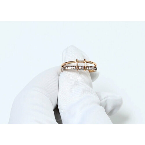 фото Кольцо diamant online, золото, 585 проба, фианит, размер 17, прозрачный