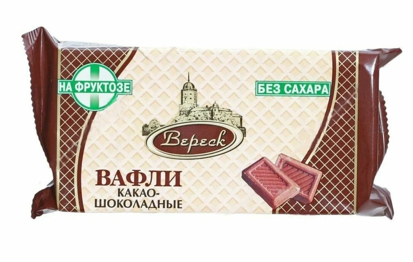 Вафли Вереск, с шоколадным миндалем, на фруктозе, 100 г