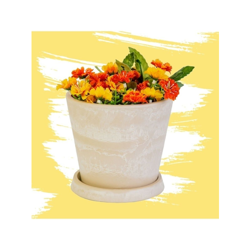 Горшок для растений 1Л классический С поддоном песочный 140*120 GREEN SHIP