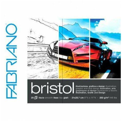 Альбом-склейка для графики Fabriano "Bristol" 21х29,7 см 20 л 250г/м. кв