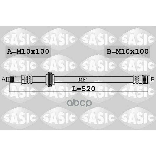 SASIC 6606222 Шланг тормозной AUDI A4/A5