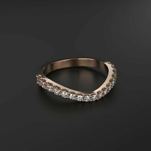 Кольцо обручальное Constantine Filatov кольцо-дорожка с бриллиантами, красное золото, 585 проба, бриллиант, размер 17.75, розовый