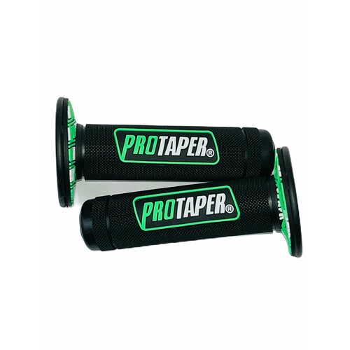 фото Грипсы руля (комплект) pro-taper 22мм черный/зеленый protaper