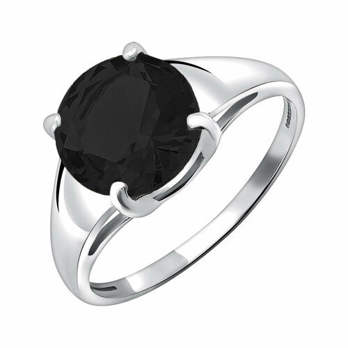 Кольцо Яхонт, серебро, 925 проба, кристалл, размер 18, черный