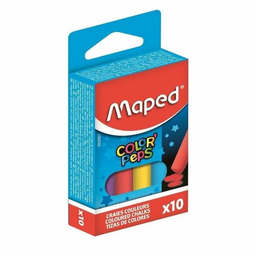 фото Мел цветной maped color'peps, круглые, 10шт, картон. уп, 10 уп. (593501)