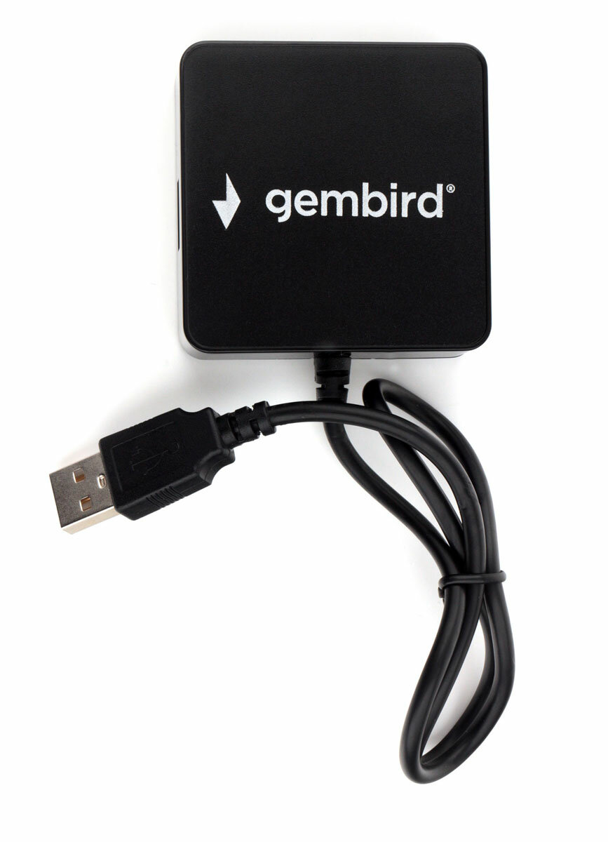 USB hub USB 2.0 Gembird UHB-242 4 x USB 2.0 черный - фото №2