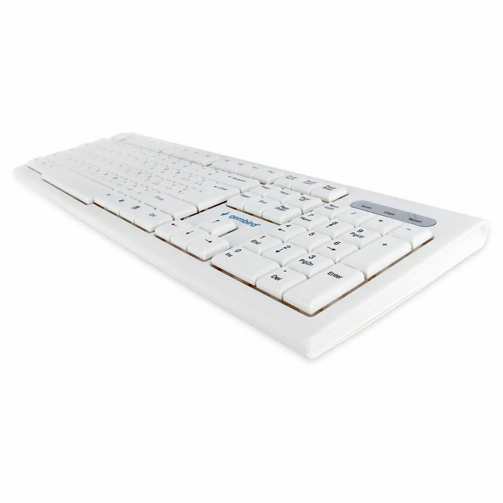 Клавиатура Gembird бежевая/белая, USB, 104 кл, 1,45 м - фото №17