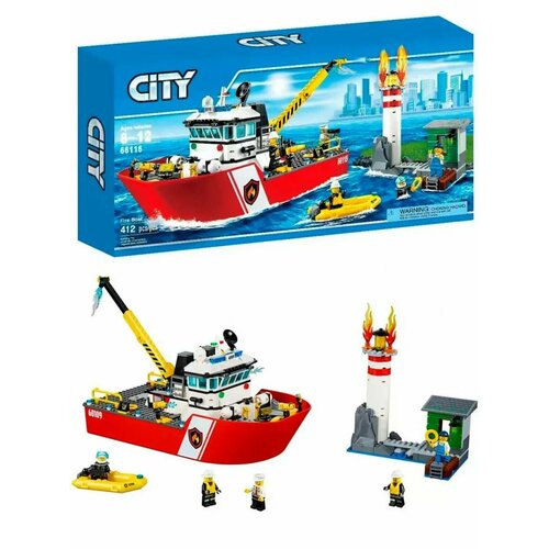 Конструктор: CITY Пожарный катер 412 дет.66116 lego city 60109 пожарный катер 412 дет