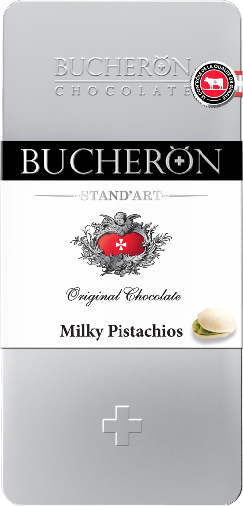 Шоколад BUCHERON Молочный с фисташками, 100г