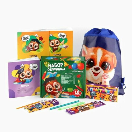 Набор первоклассника с мешком для обуви 10 предметов 1 сентября Набор отличника 1148₽