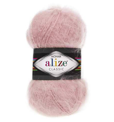 Пряжа Alize Mohair Classic № 161 (200 м) 100 гр. пудра, 1 шт.