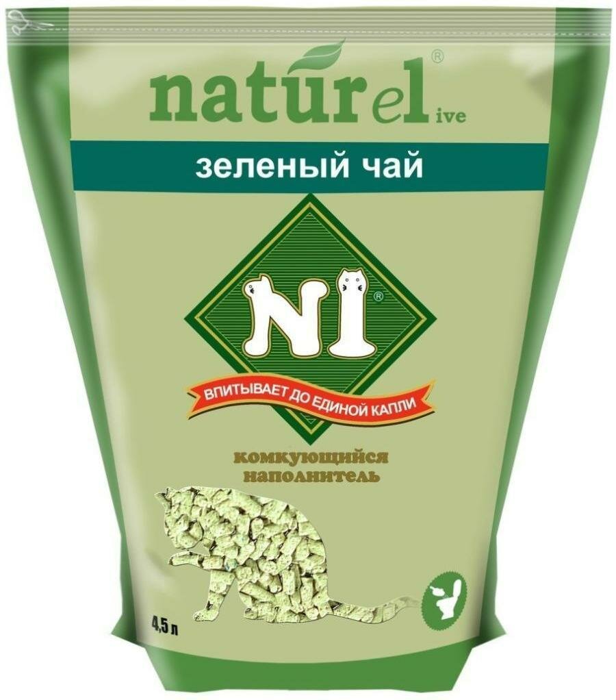 Наполнитель N1 NATUReL Зеленый чай Комкующийся 4 5 л