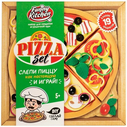 Набор для создания игрушечной еды «Funny Kitchen. Pizza set» simulation wooden pizza pretend play kitchen cutting food toys puzzle mushroom pizza play house set early educational child toy