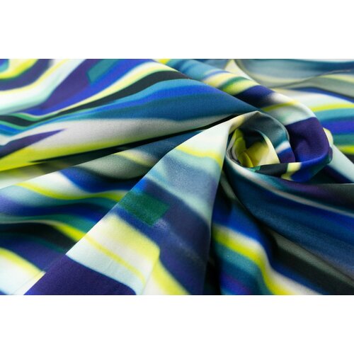 Хлопок стрейч сине-желтые разводы 32 м 5179₽