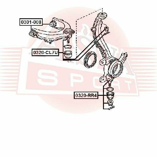 Опора шаровая 0320RR4 asva 1шт 11911₽